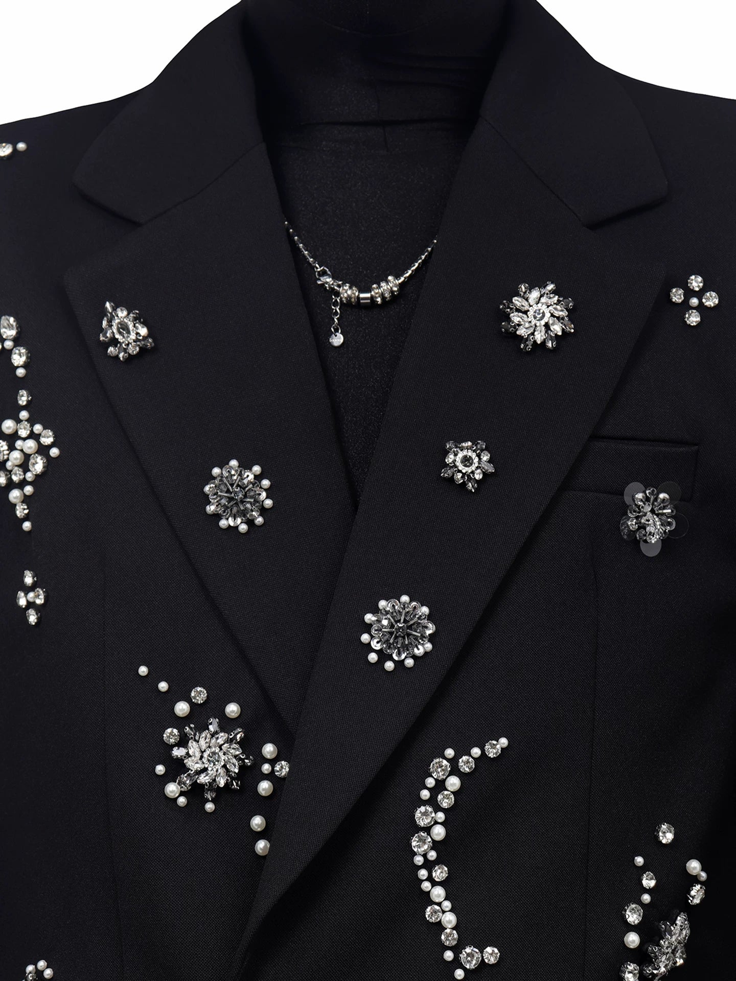 Embellished Black Tailored Blazer