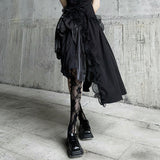 Rose Hollow Mesh Black Stockings