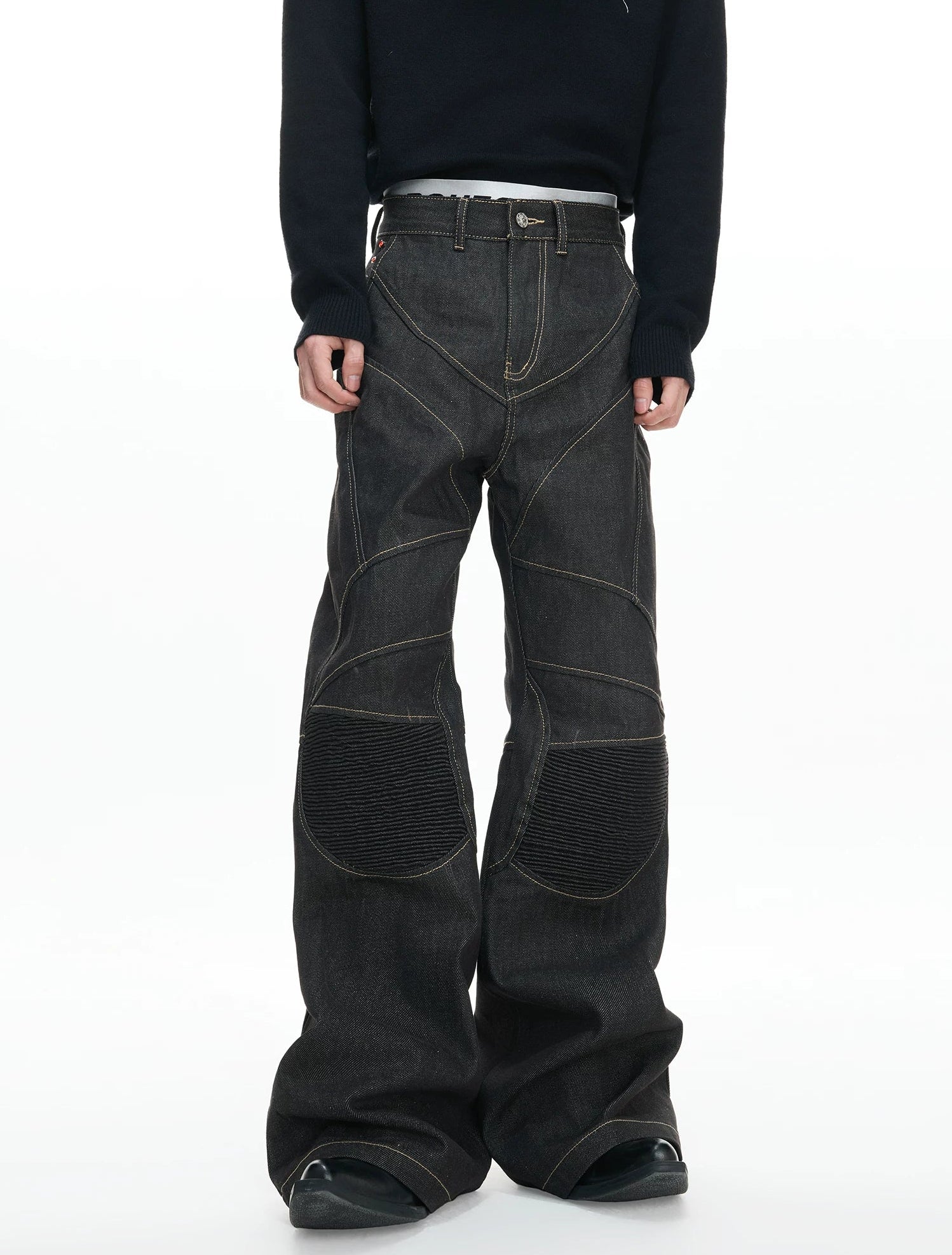 【26s Jan.】Hand-Stitched 14.5oz Raw Denim Knee-Panel Jeans