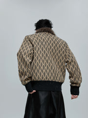 【25s Nov.】Retro Sequined Plush Neckline Knit Cardigan