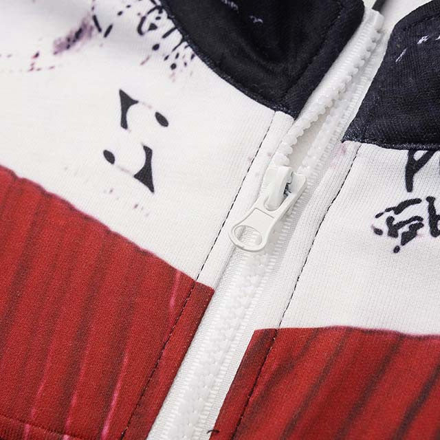 Graffiti Contrast Half-Zip Polo Tee