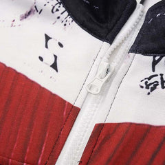 Graffiti Contrast Half-Zip Polo Tee