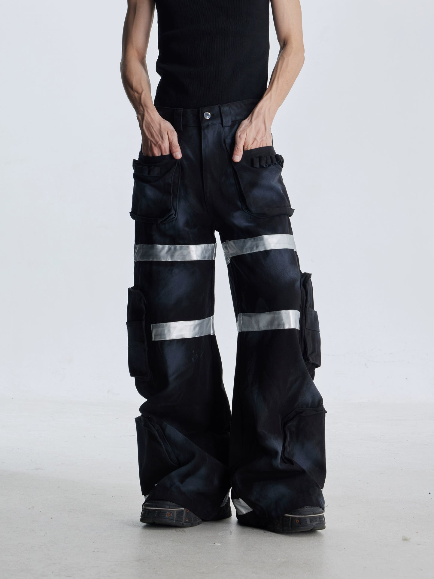 【25s Aug.】Street Dirty Dyed Multi-pocket Jeans