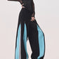 【25s Jul.】Blue Vintage Patchwork Sporty Wide-Leg Trousers