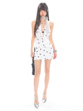 【25s Apr.】Polka Dot Halter Neck Swing Dress