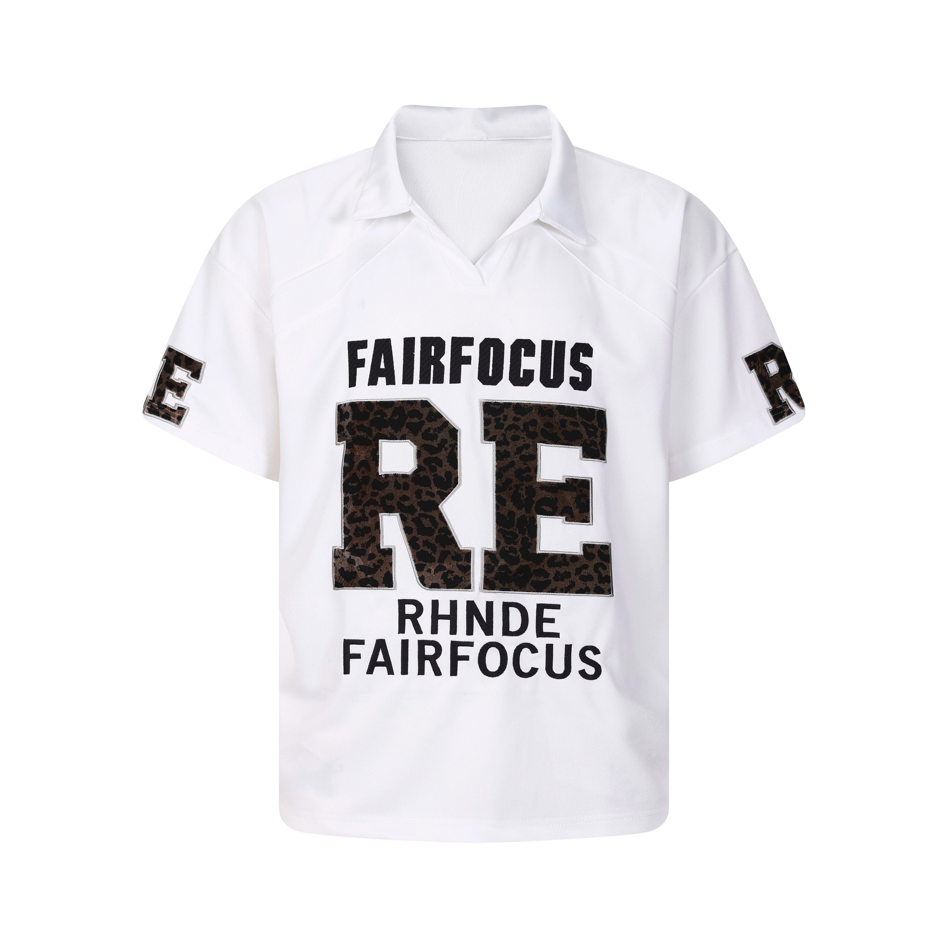 Leopard Embroidered Polo Jersey Tee