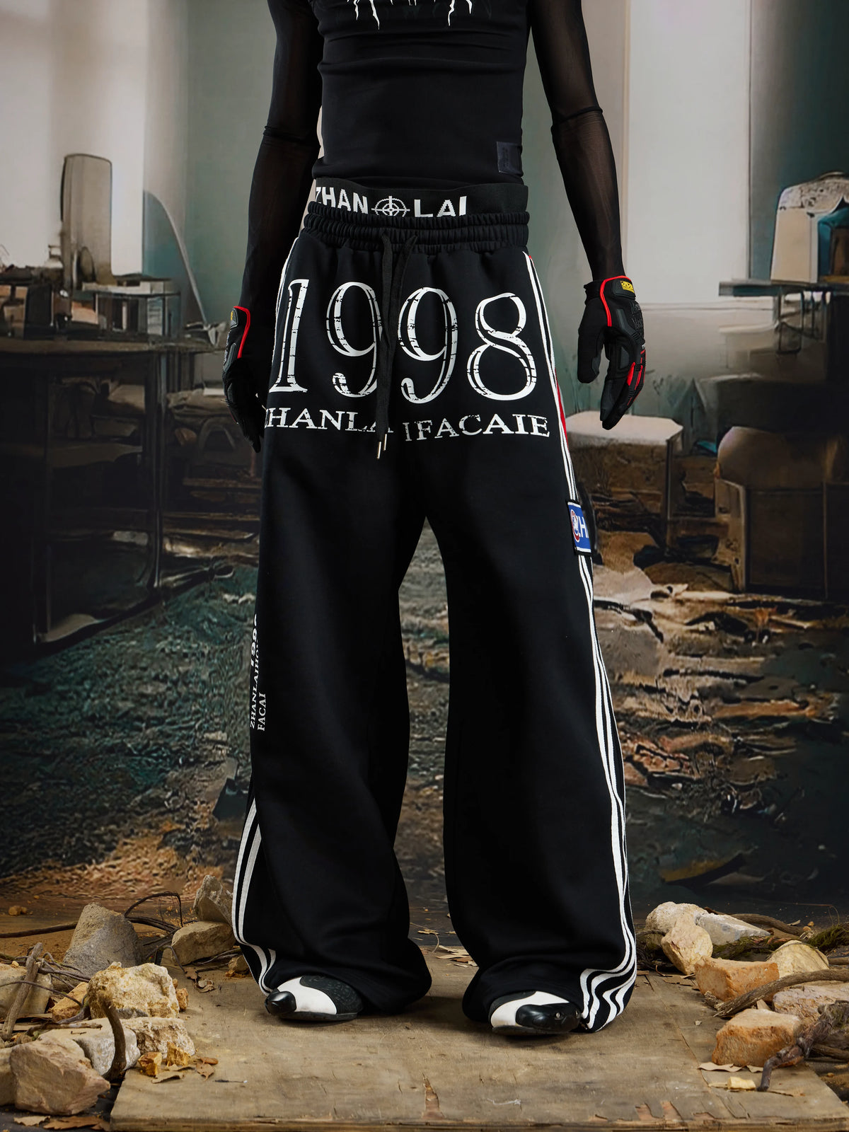 Double Waist Contrast Jersey Sweatpants