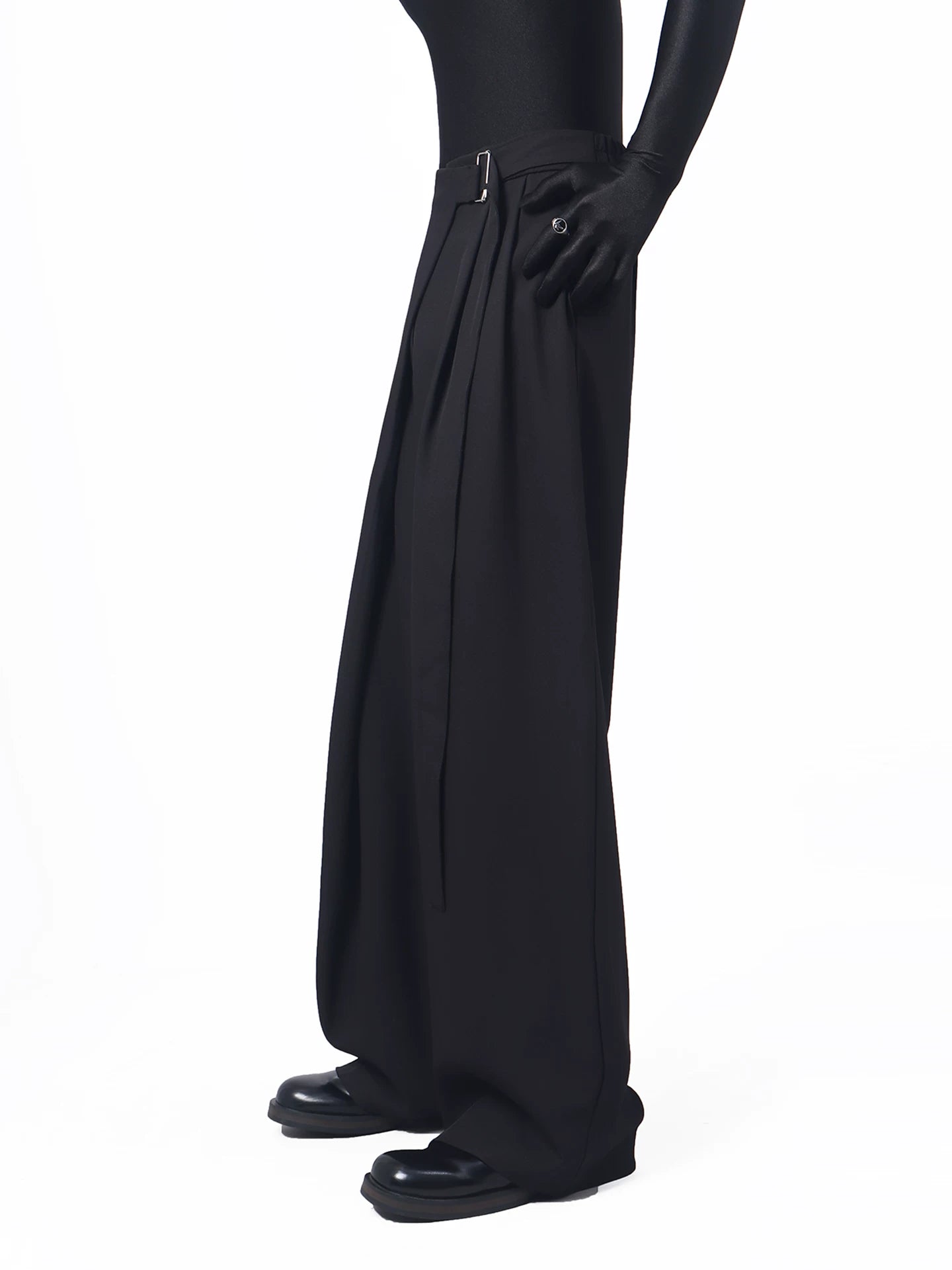 Korean Asymmetric Tie Wide-Leg Trousers