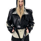 【25s Oct.】Cool Motorcycle Sequined Cropped Leather Jacket