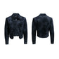 【25s Aug.】Pearl Deconstructed Textured Cropped Leather Jacket