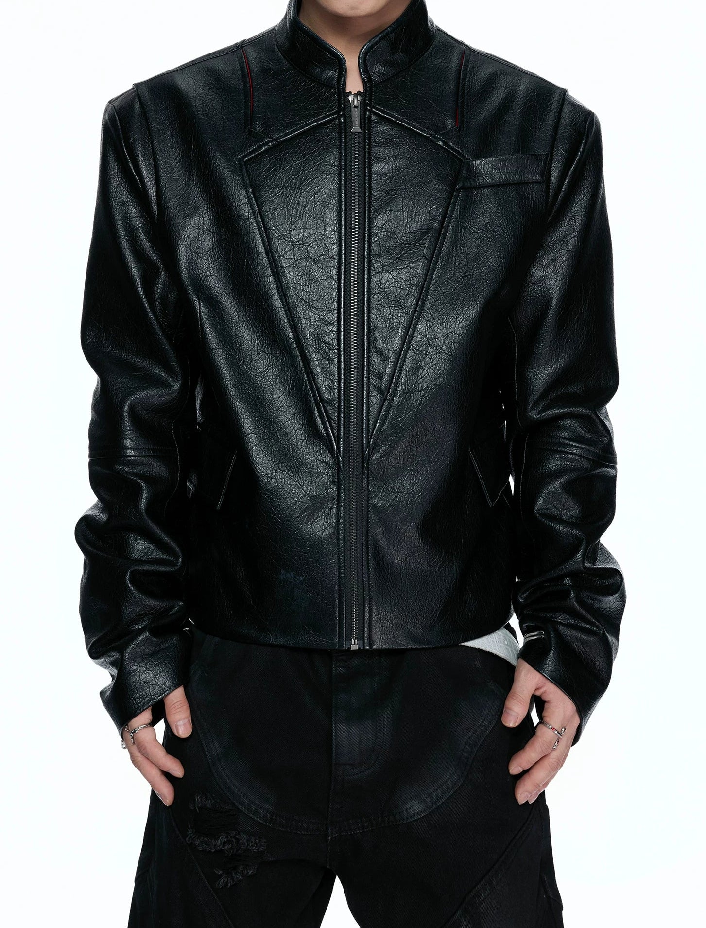 Inferno Vein Cracked Leather Jacket