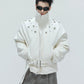【25s Nov.】Riveted Faux Wolf Fur Collar Thickened Cotton Coat