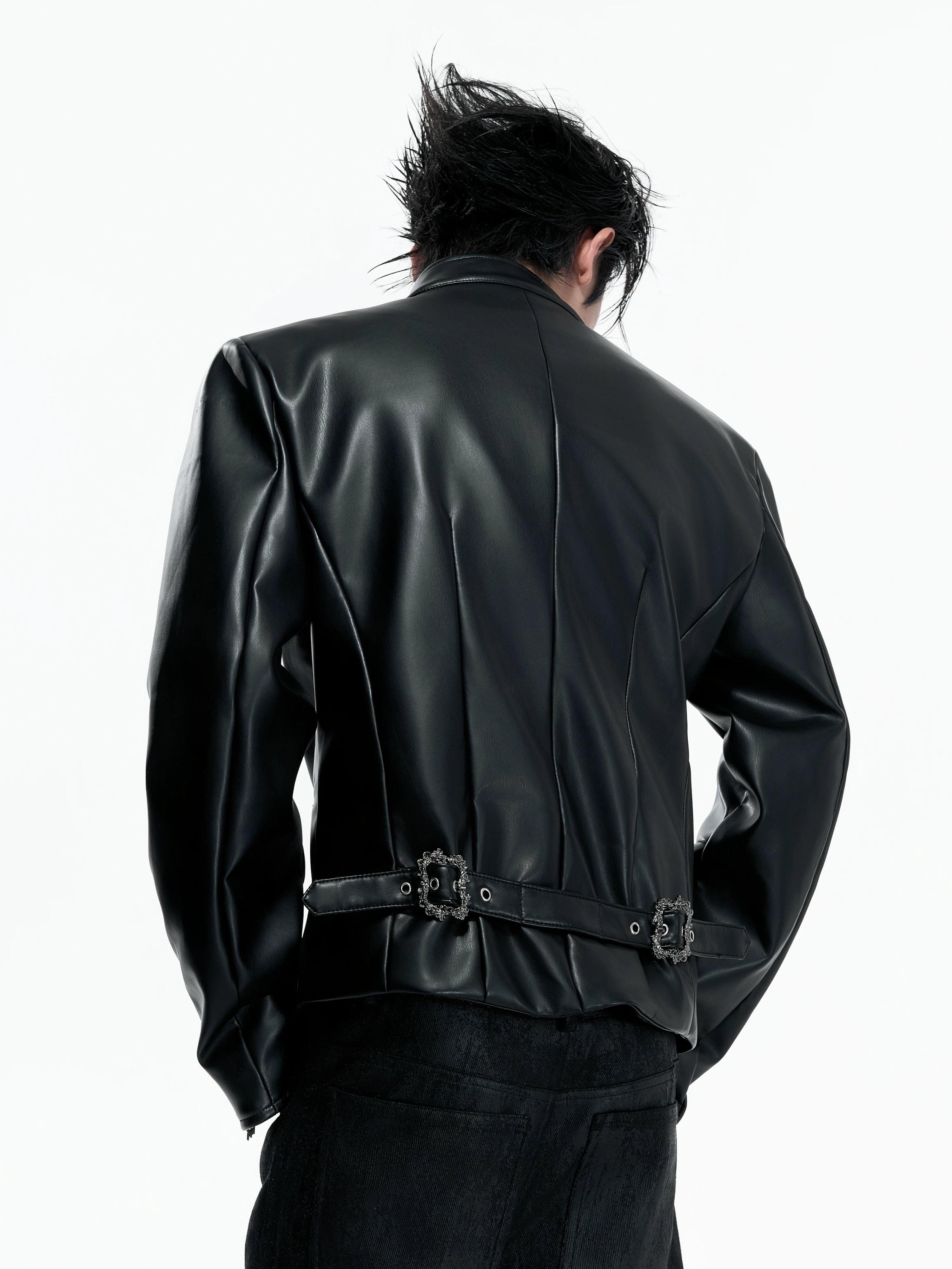【26s Mar.】Napoleon Double-Breasted Leather Jacket