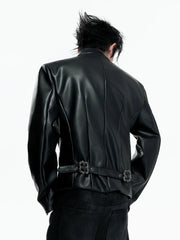 【26s Mar.】Napoleon Double-Breasted Leather Jacket