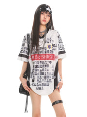 【25s Jul.】Newspaper Graphic Vintage Street Tee