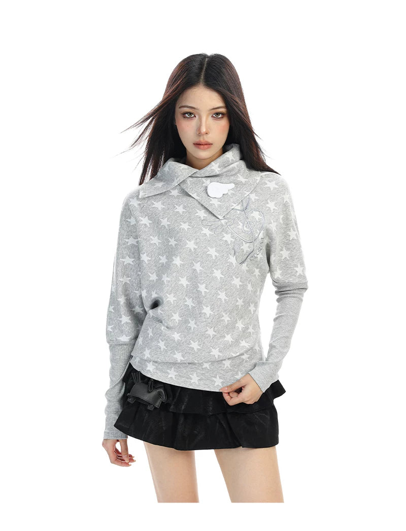 【26s Feb.】Asymmetric Printed Long-Sleeve T-Shirt