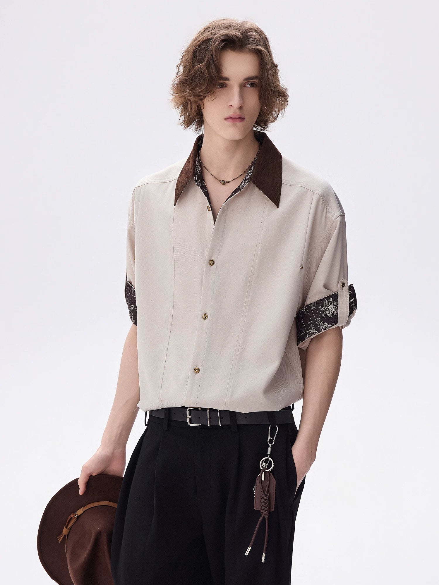 Vintage Contrast Denim Panel Shirt