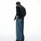 【25s Aug.】Washed Distressed Draped Ribbon Loose-Fit Jeans