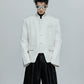 Stand-up Collar Stacked Panel Blazer