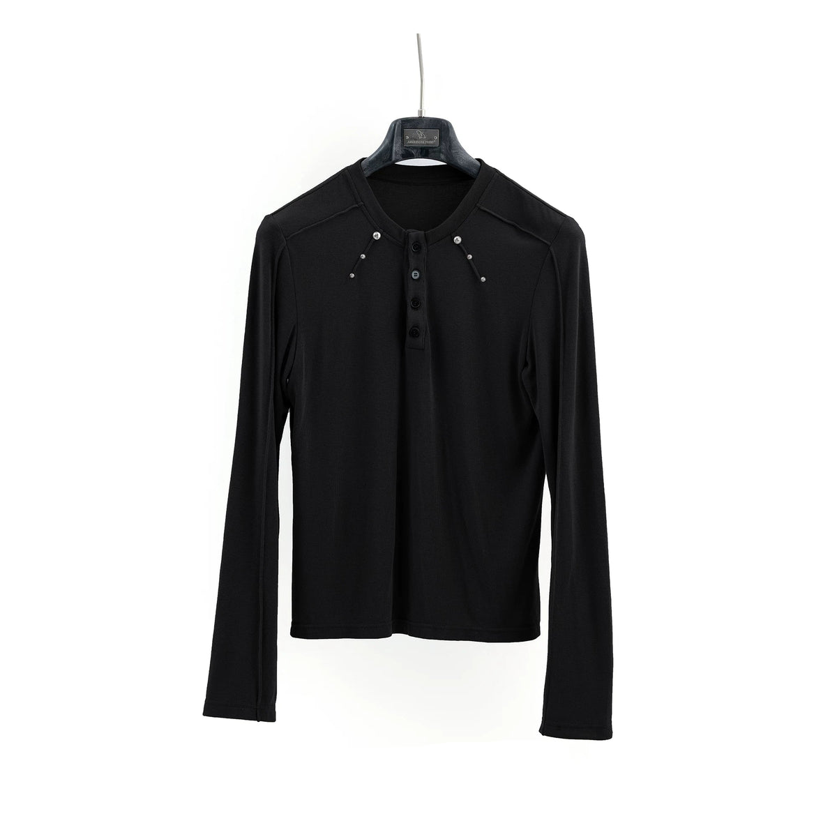 Deconstructed Studded Henley Tee