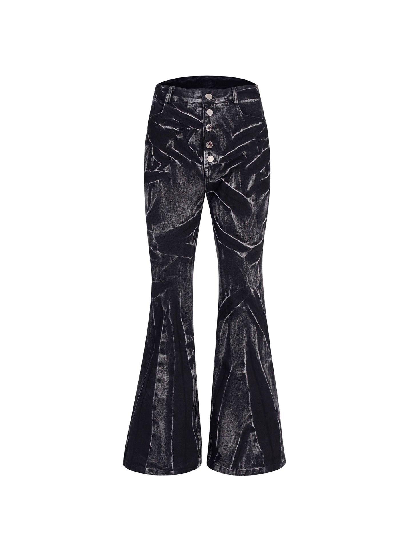 【25s Oct.】Water Ripple Dark Style Distressed Jeans