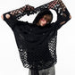 【25 Apr.】Hollow Pearl Embellished Hooded Sweater