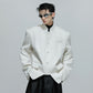 Stand-up Collar Stacked Panel Blazer