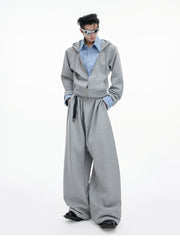 【25s Aug.】Mock Two-piece Shirt Stitching Hooded Sweatshirt/Pants