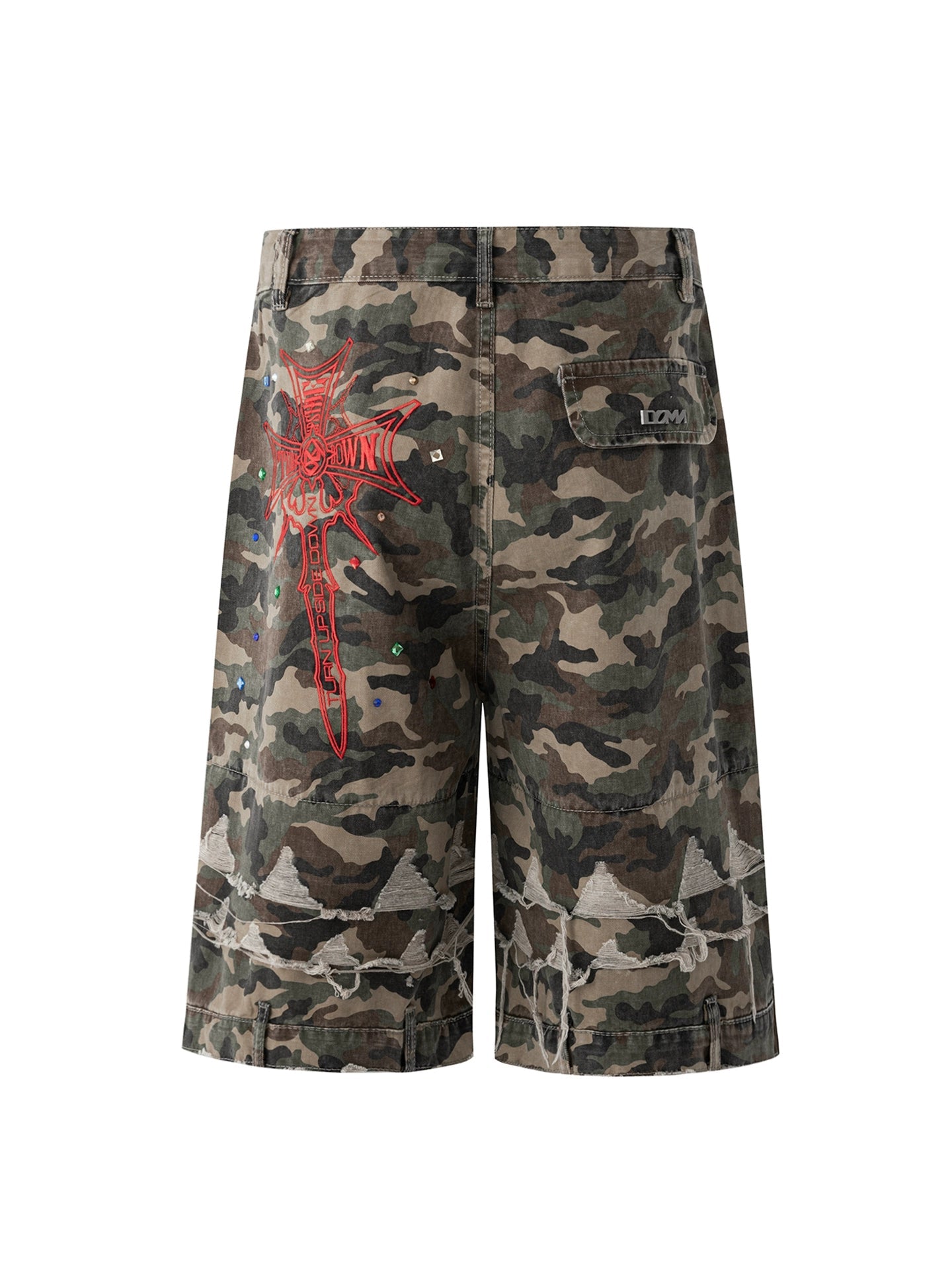 【25s Aug.】Vintage Washed Camo Print Shorts