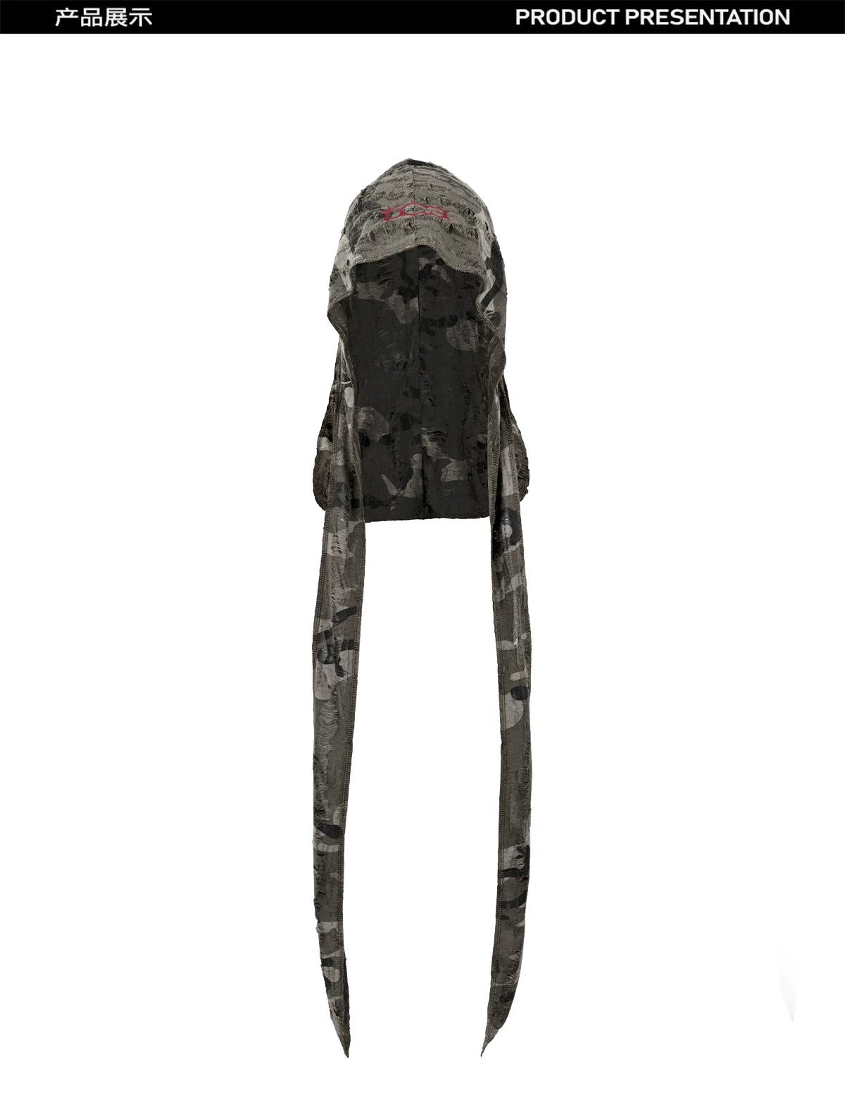 Distressed Camo Embroidered Durag