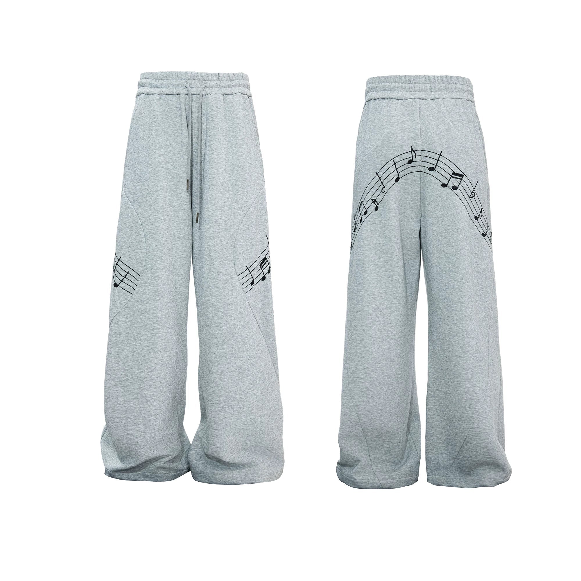 【26s May】Embroidered Music Note Structured Hoodie Set