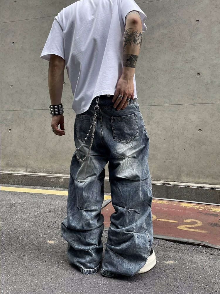 【25s Jun.】Washed Wrinkled Loose Jeans