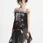 【25s Aug.】Plaid Patchwork Off-Shoulder Crop Top