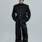 Stand-up Collar Stacked Panel Blazer