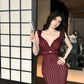 【25s Aug.】Lace Deep V Tie Sexy Waist Hip Dress