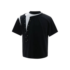【26s Apr.】Studded Layered Panel Cropped Tee