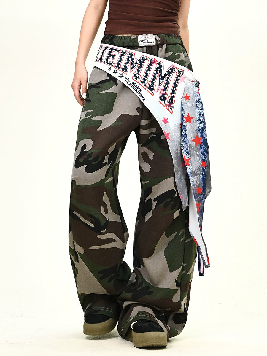 【25s Aug.】Detachable Panel Camo Wide-Leg Trousers