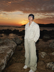 【26s Jan.】Beaded Firework Drawstring Long-Sleeve Shirt