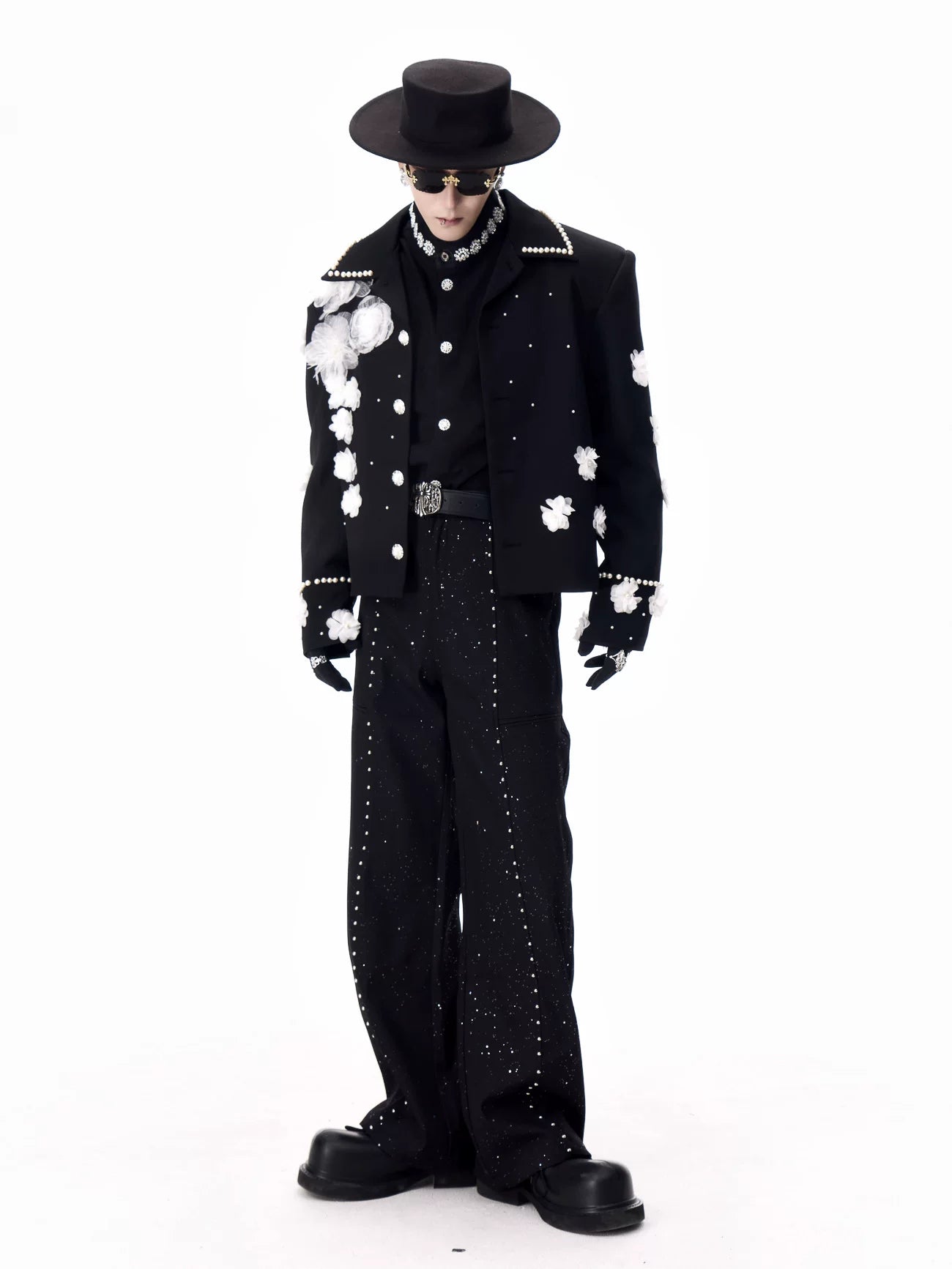 【26s Feb.】Couture 3D Floral Structured Shoulder Cropped Jacket / Pants