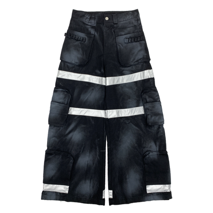 【25s Aug.】Dark Washed Patchwork Wide-Leg Jeans