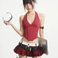 【25s Aug.】Plaid Vintage Puff Pleated Mini Skirt