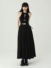 【25s Jul.】Black Gothic Strap Dress