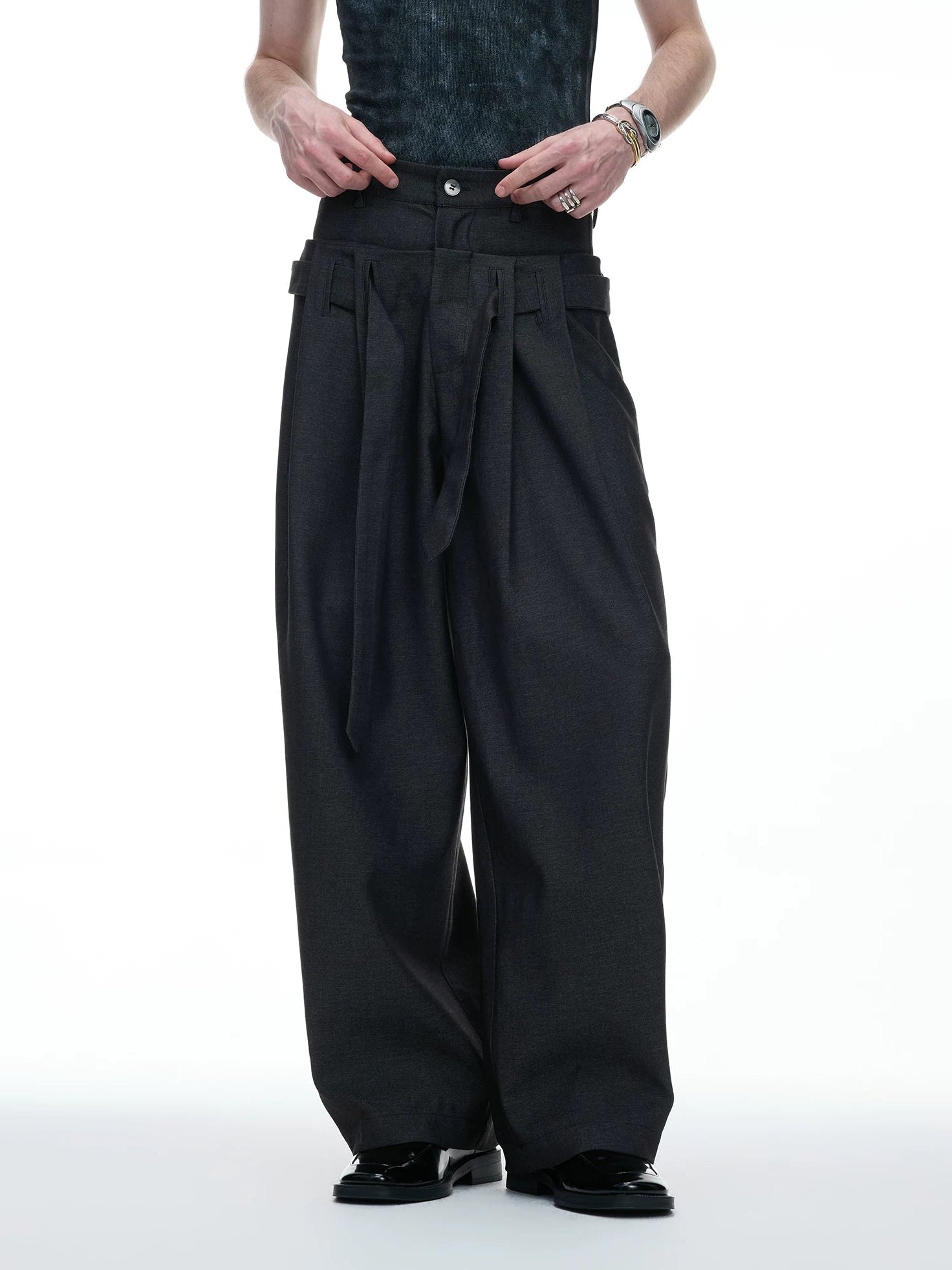 Wide-Leg Pleated Kendo Trousers