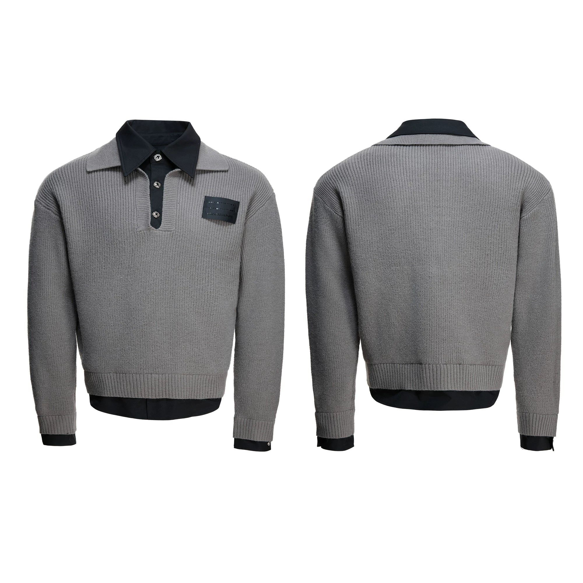 Layered Shirt Knit Sweater