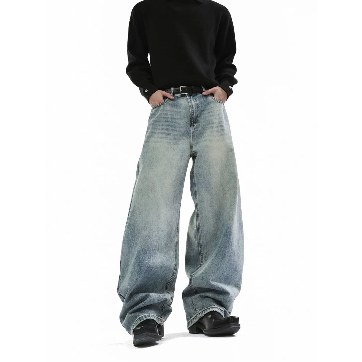【26s Jan.】Clean-Fit Washed Vintage Straight Denim Pants