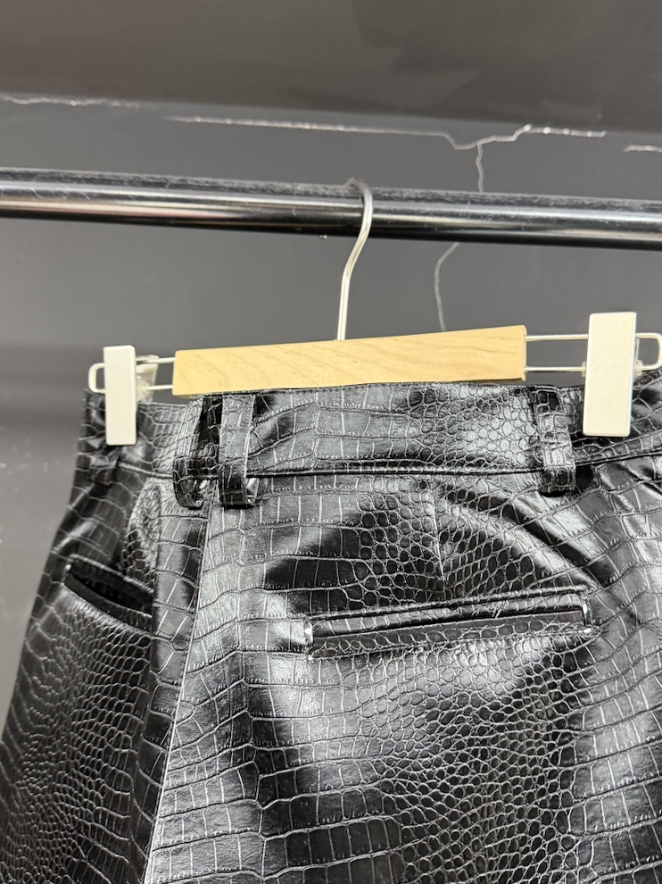High-Street Multi-Material Relaxed Wide-Leg Pants