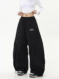 【25s Jul.】Ruched Paratrooper Banana-Cut Wide Cargo Pants