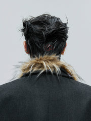 【25s Nov.】Elegant Detachable Fur Collar Wool Suit/Trousers