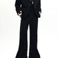 【25s Aug.】Black Flared Two-Layer Pants with Cow Print Panels