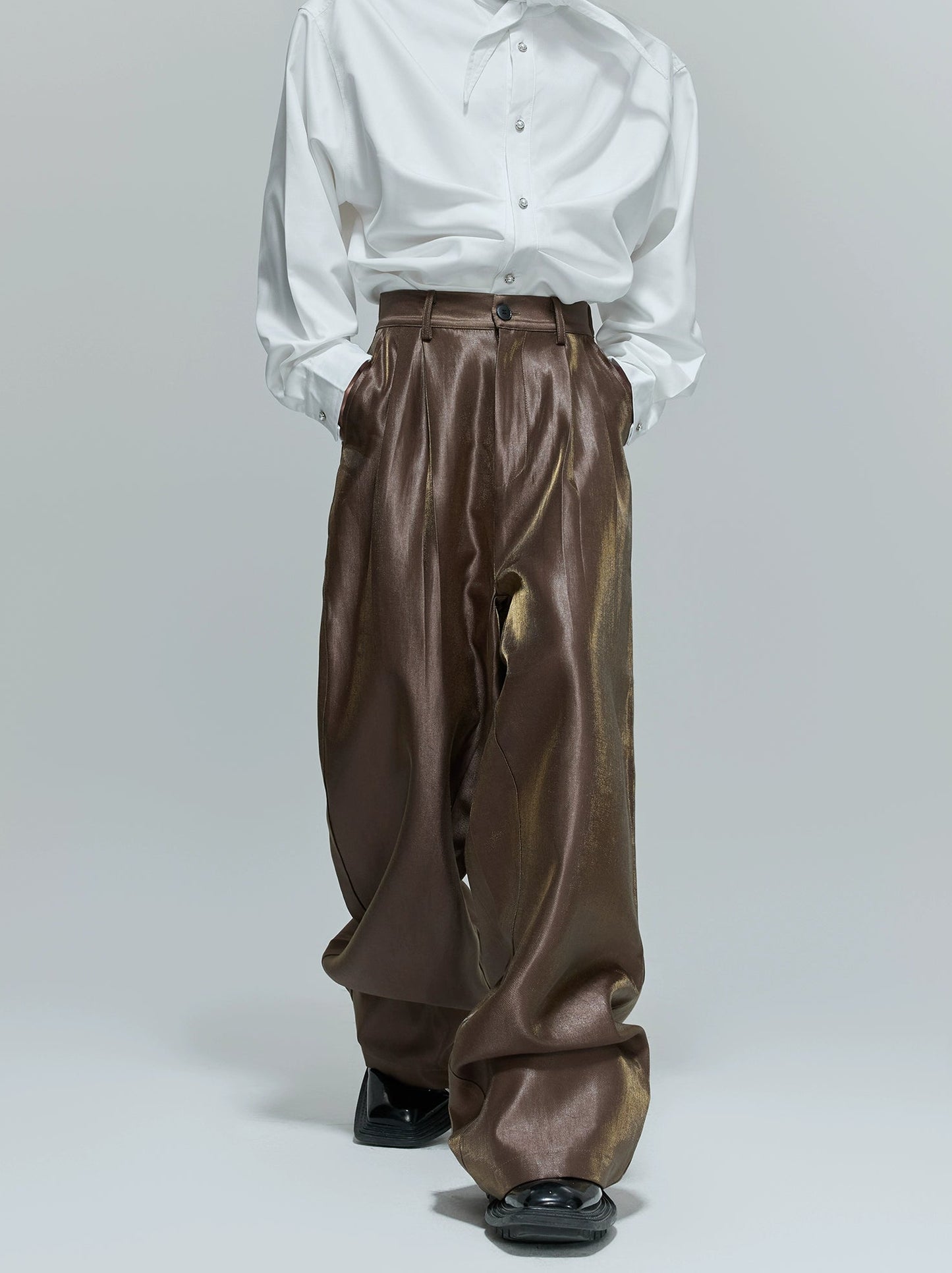 【25s Nov.】Pleated High-waisted Versatile Straight Leg Pants
